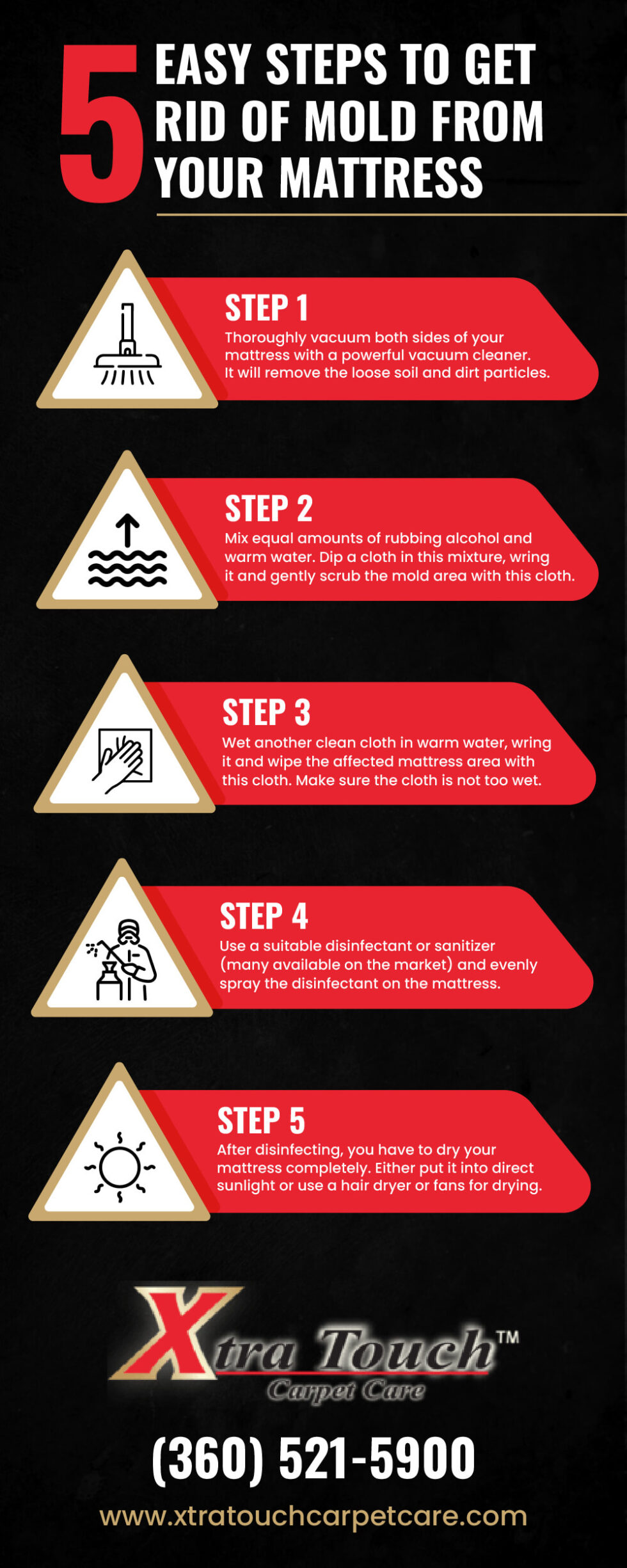 5 Easy Steps To Get Rid Of Mold From Your Mattress Xtra Touch Carpet Care